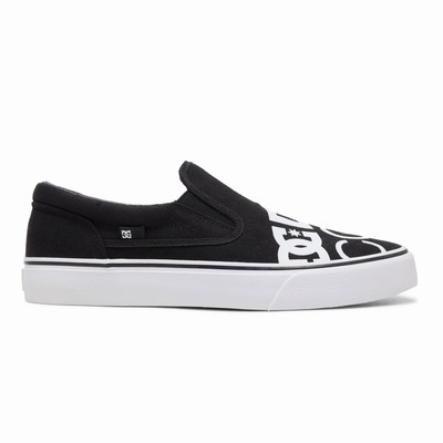 DC Trase SP Slip Ons Férfi Tornacipő Fekete/Fehér (FNMH40791)